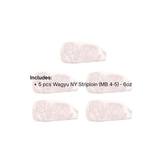 Bulk Wagyu NY Striploin Steak (MB 4-5) 5pcs