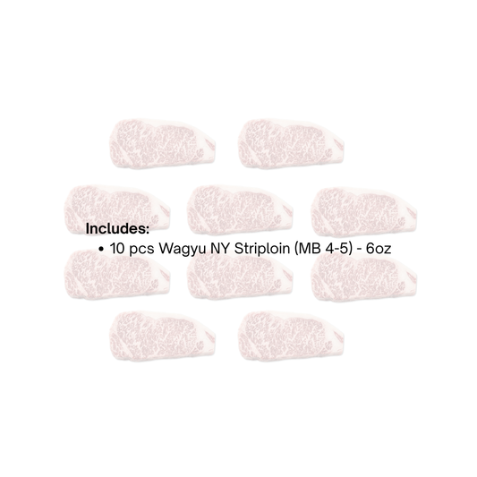 Bulk Wagyu NY Striploin Steak (MB 4-5) 10pcs