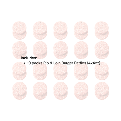Bulk Rib & Loin Burger Patties (40pcs)